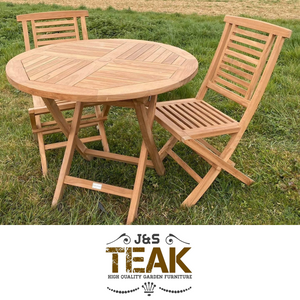 Bistro table set with folding chairs