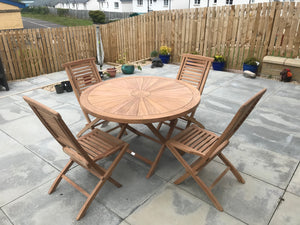 Sunburst Dining Set with Folding Chairs