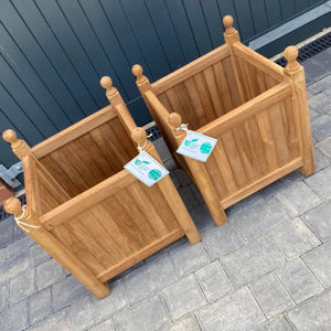 Stylish Teak Planters (x2)