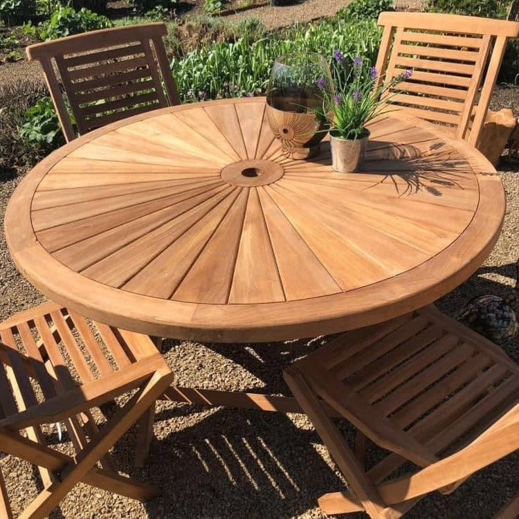 Sunburst folding table